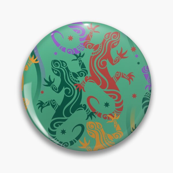 Item preview, Lizards on turquoise green designed and sold by Irina Ivanova.