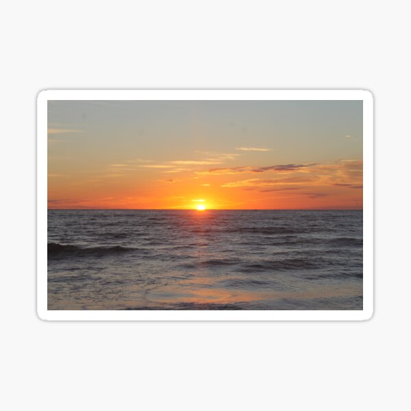 SunRise, Ocean, Waves, rising of the sun, #sunup, #rising, rise, uprise, dawn, morning, aurora, reveille, cockcrow, #SunRise Sticker