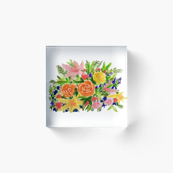 Patti’s Flowers Acrylic Block