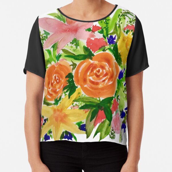 Patti’s Flowers Chiffon Top
