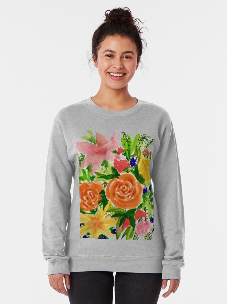Alternate view of Patti’s Flowers Pullover Sweatshirt