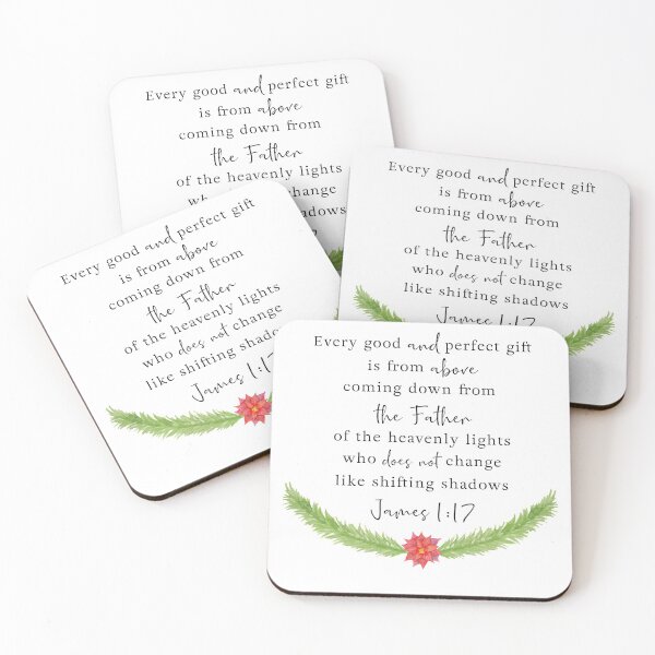 Item preview, James 1:17 Bible Verse Christmas Wreath Holly Calligraphy designed and sold by kristinedesigns.