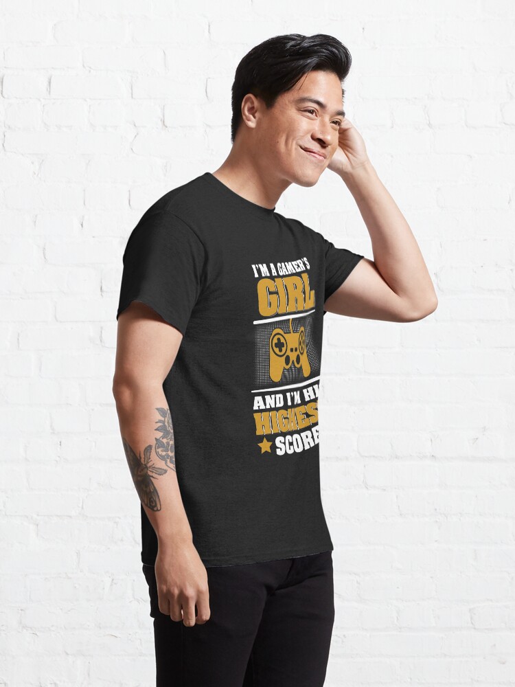 Alternate view of Funny Gamer Girl I Am His Highest Score Design Classic T-Shirt