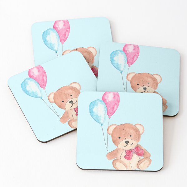 Item preview, Cute Teddy Bear Watercolor Sweet Balloons designed and sold by kristinedesigns.