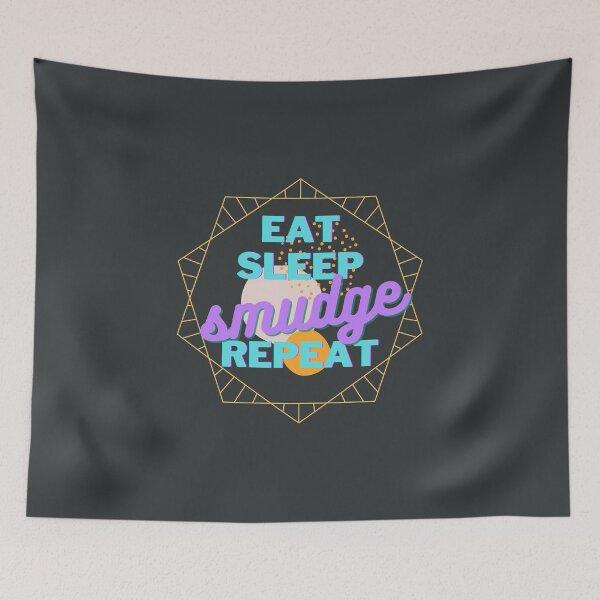 Item preview, Eat Sleep Smudge Repeat Baby Blue and Purple designed and sold by Pink Mint.