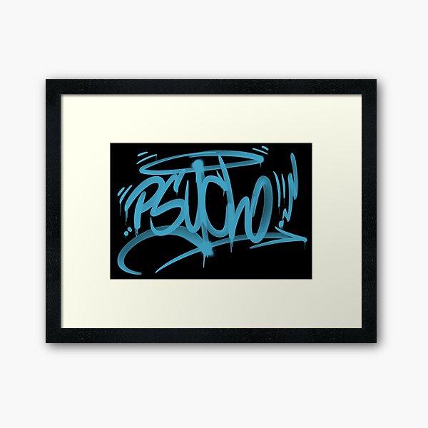 graffiti tag psycho Framed Art Print
