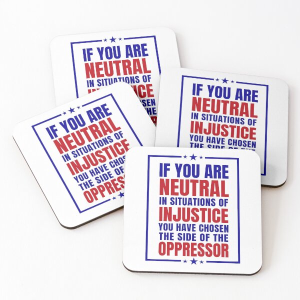 Item preview, If You are neutral in situations of injustice shirt, you have chosen the side of the oppressor, Injustice Desmond Tutu Saying facemask, Black Lives Matters Shirt and Face Mask designed and sold by Fatimah Saeed.
