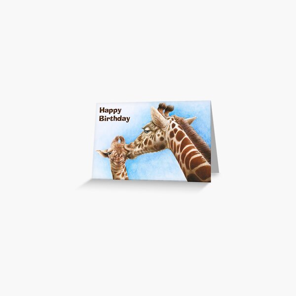 Giraffe & Calf Birthday Card Greeting Card