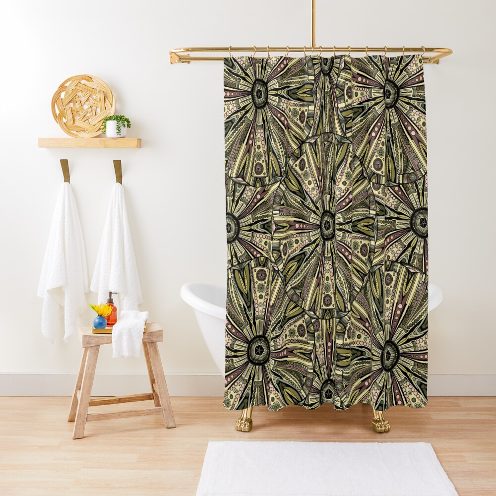 Seaside Urchin Mandala Shower Curtain