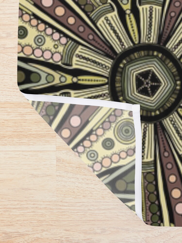 Alternate view of Seaside Urchin Mandala Shower Curtain