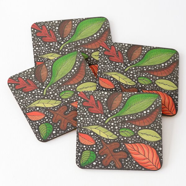 Item preview, Fall Leaves dark with dots pattern designed and sold by Amelia Dean.