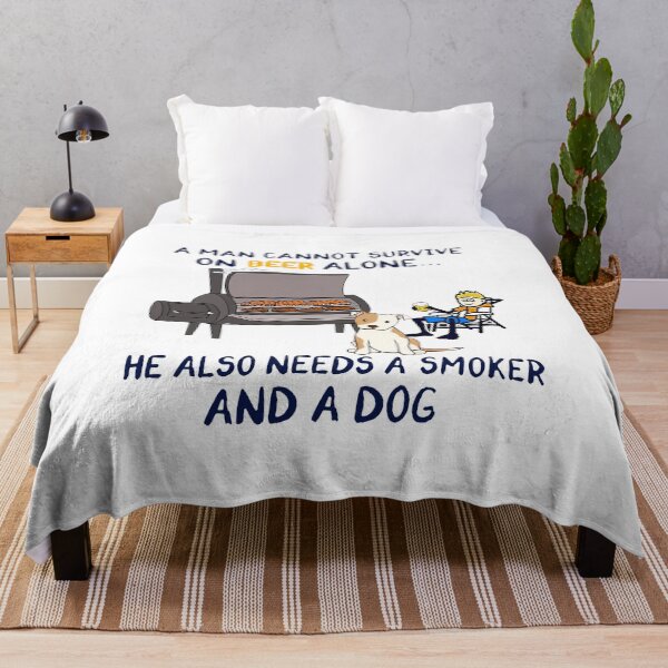 Item preview, A man cannot survive on beer alone He also needs a smoker and a dog designed and sold by EstherDuncan.