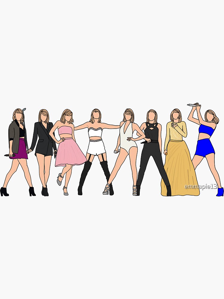 Taylor Swift Eras Lineup Sticker for Sale by pebbles323