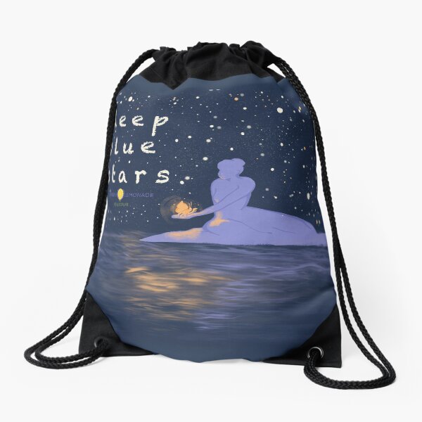 Deep Blue Stars Remastered Logo Drawstring Bag
