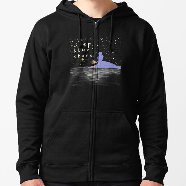Deep Blue Stars Remastered Logo Zipped Hoodie