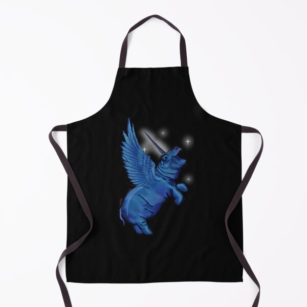 Item preview, Blue Indigo Sky Rainbow Sparkle Hippo Hippopotamus Unicorn horn wings winged  Fantasy Magic Pegacorn designed and sold by Stephanie Small.