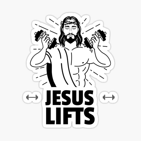 Funny Jesus Christian Weight Lifting by Hoornbeek, William