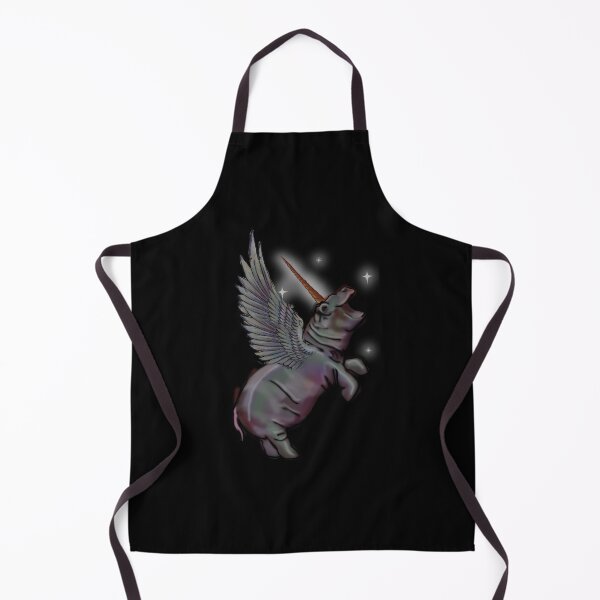 Item preview, Silver Grey White Black Rainbow Sparkle Hippo Hippopotamus Unicorn horn wings winged  Fantasy Magic Pegacorn designed and sold by Stephanie Small.