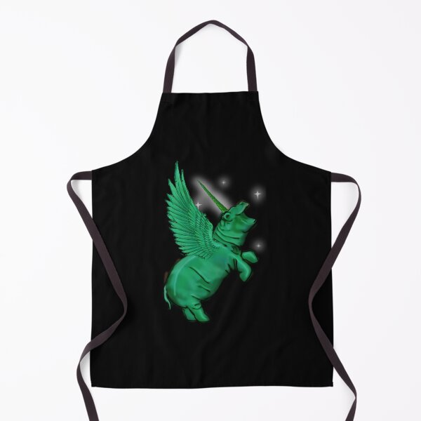 Item preview, Emerald Green Rainbow Sparkle Hippo Hippopotamus Unicorn horn wings winged  Fantasy Magic Pegacorn designed and sold by Stephanie Small.
