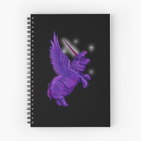 Item preview, Purple Violet Rainbow Sparkle Hippo Hippopotamus Unicorn horn wings winged  Fantasy Magic Pegacorn designed and sold by Stephanie Small.