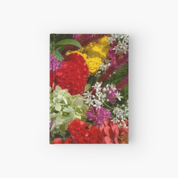 Floral Bouquet-Aster-Cock's Comb-Zinnia Hardcover Journal