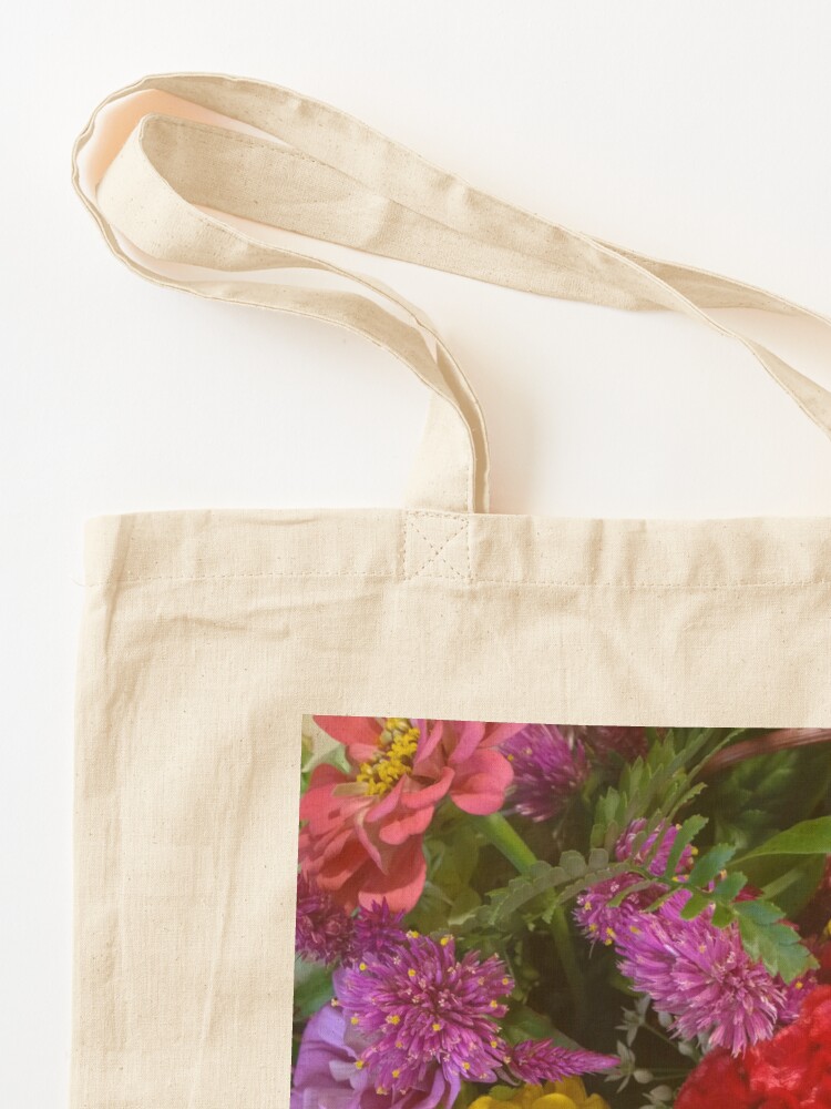 Alternate view of Floral Bouquet-Aster-Cock's Comb-Zinnia Tote Bag
