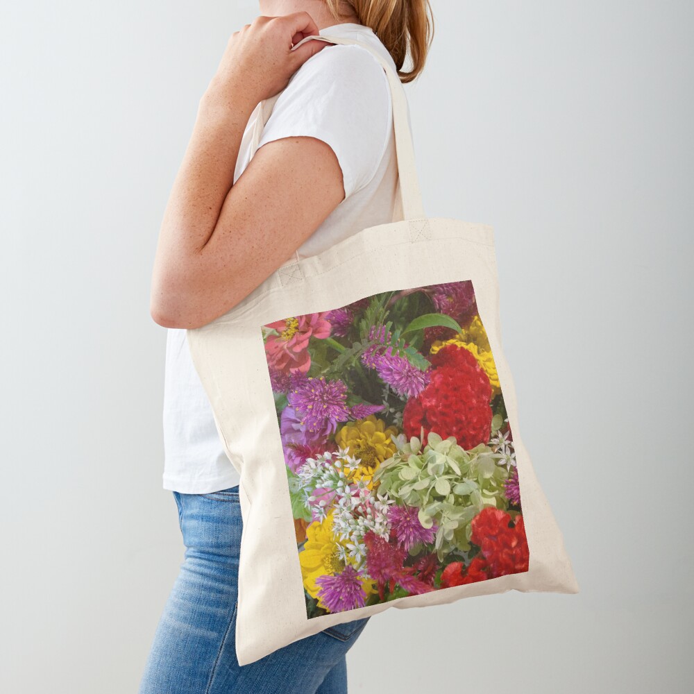 Floral Bouquet-Aster-Cock's Comb-Zinnia Tote Bag