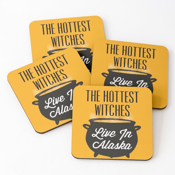 Item preview, The Hottest Witches Live in Alaska Halloween Quote designed and sold by AMSonArt.