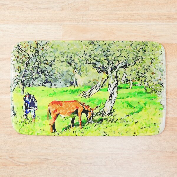Item preview, Donkey and man in the olive grove designed and sold by Giuseppe Cocco.
