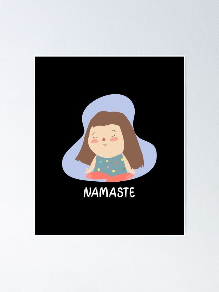 Namaste little cartoon girl Namaste little cartoon girl
