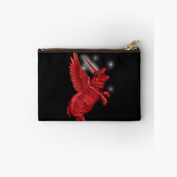 Item preview, Red Crimson Ruby Rainbow Sparkle Hippo Hippopotamus Unicorn horn wings winged  Fantasy Magic Pegacorn designed and sold by Stephanie Small.