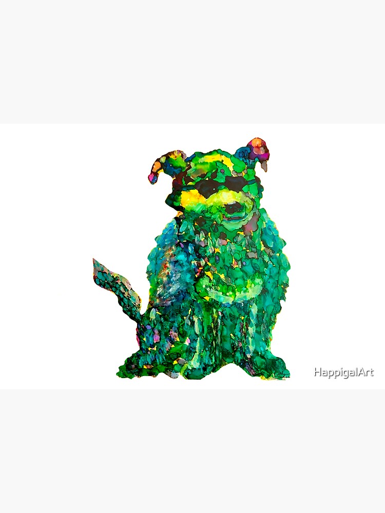 Cool Dog Abstract Original by HappigalArt