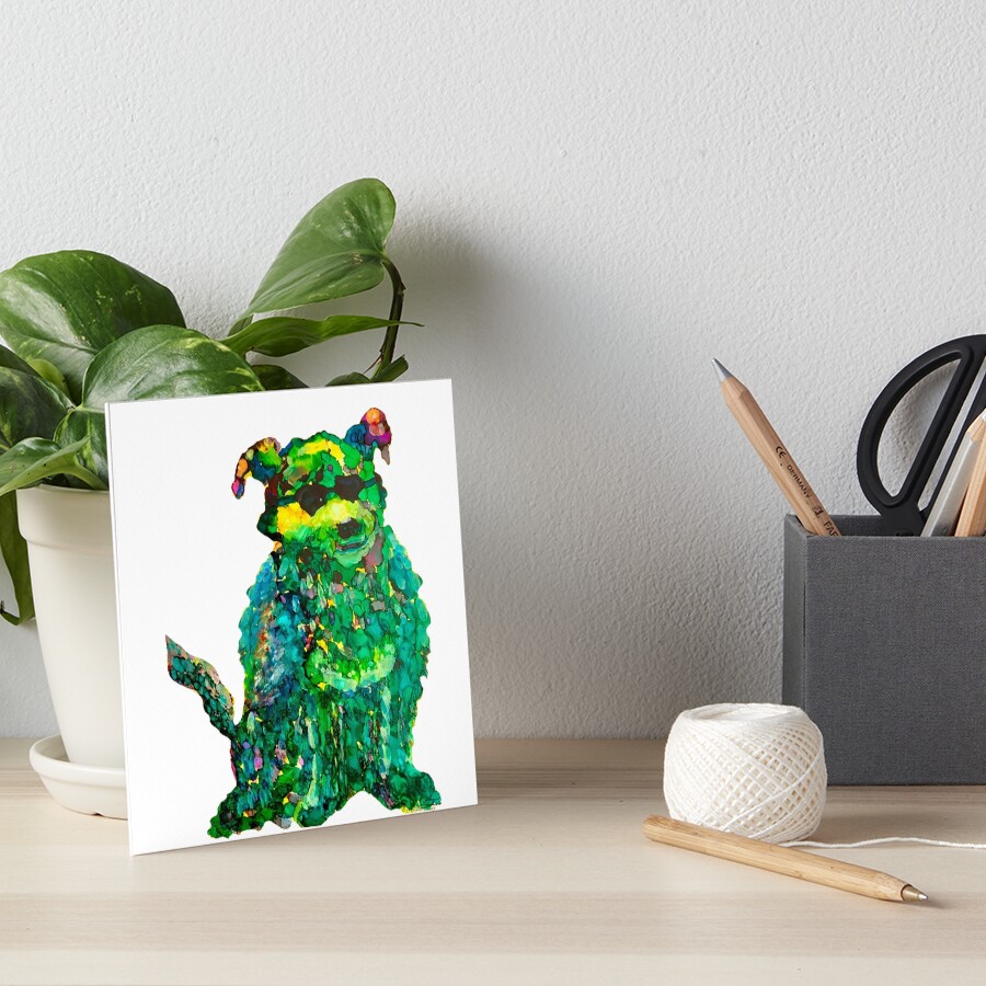 Cool Dog Abstract Original Art Board Print
