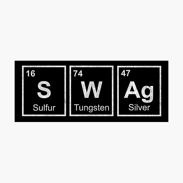 Lámina fotográfica «Swag en letras de la tabla periódica de elementos» de MitchAngelo Redbubble