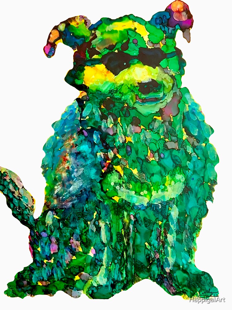 Cool Dog Abstract Original by HappigalArt