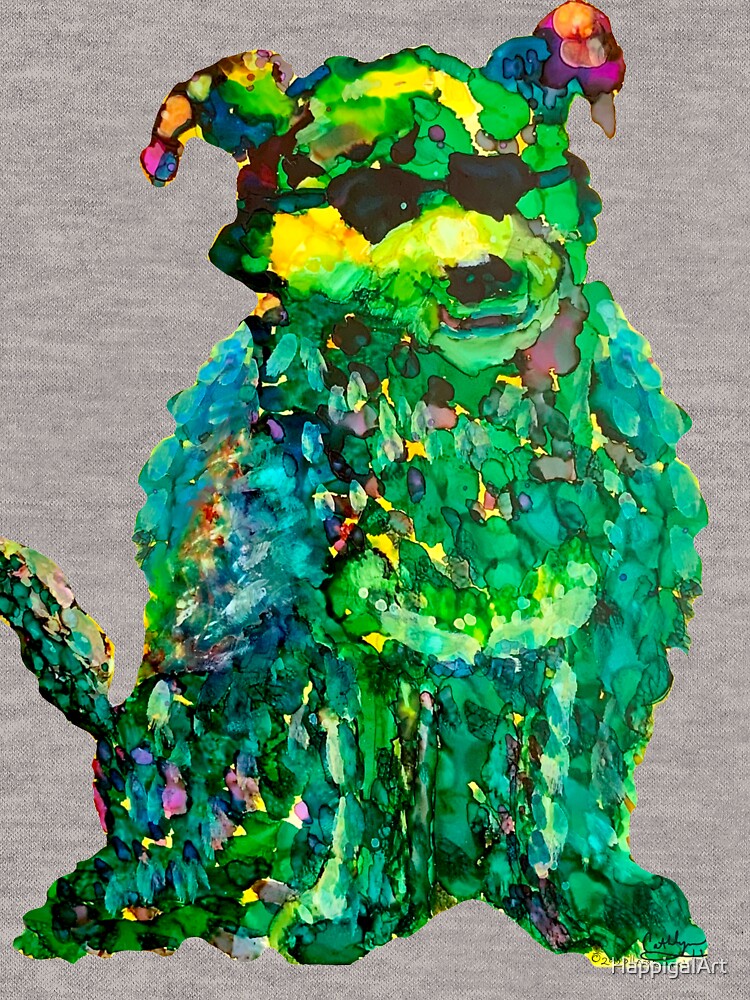 Cool Dog Abstract Original by HappigalArt
