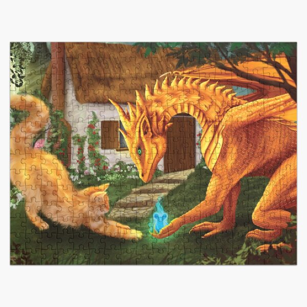 Cat and Dragon Jigsaw Puzzle