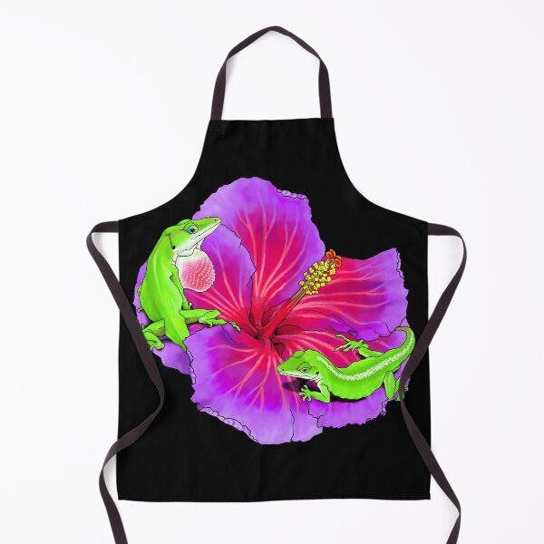 Item preview, Green Anoles on a Hibiscus flower designed and sold by TinkerandBone.
