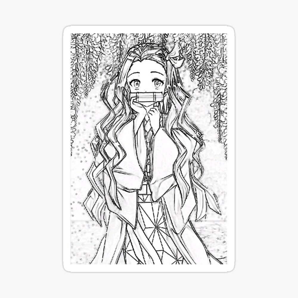 Printable Coloring Nezuko Coloring Pages