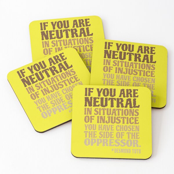 Item preview, If You are neutral in situations of injustice shirt, you have chosen the side of the oppressor, Injustice Desmond Tutu Saying facemask, Black Lives Matters Shirt and Face Mask designed and sold by Fatimah Saeed.