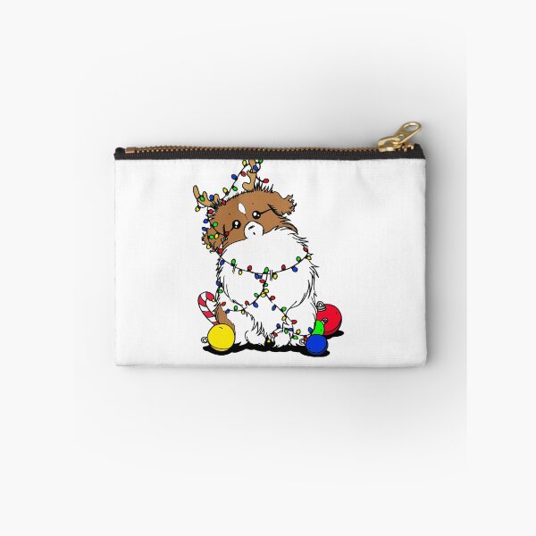 Item preview, Cute Beautiful and Funny Brown and White Parti Tibetan Spaniel Christmas Lights Design designed and sold by Monica C. Webster.
