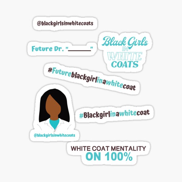 Black Girl in White Coat Sticker Sheet Sticker