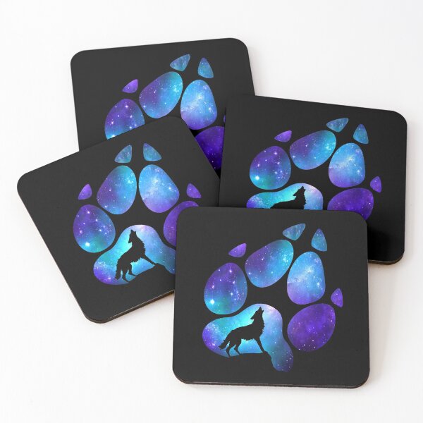 Item preview, Dramabite Wolf Paw Galaxy Surreal Wild Lone Wolves Double Exposure Stars  designed and sold by dramabite.