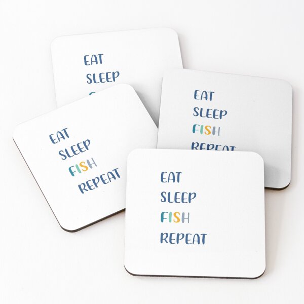 Item preview, Eat sleep Fish repeat Colorful text  Sticker pack 2024 designed and sold by aloresarts.