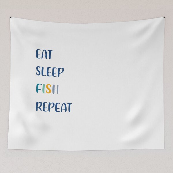 Item preview, Eat sleep Fish repeat Colorful text  Sticker pack 2024 designed and sold by aloresarts.
