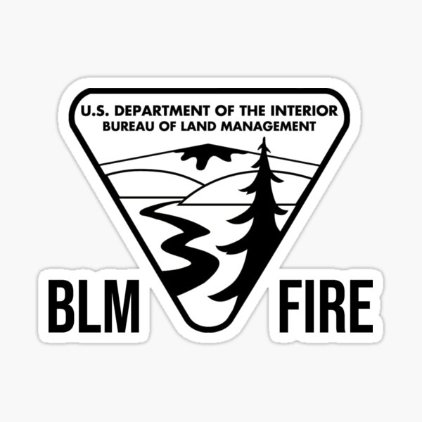 Blm Fire Bureau Of Land Management White Sticker By Enigmaticone Redbubble 4482