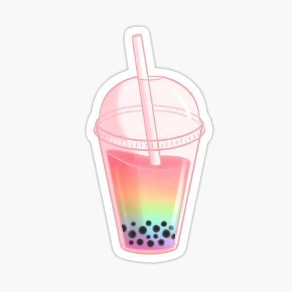 Rainbow Boba Tea Sticker For Sale By Tlnmonster Redbubble