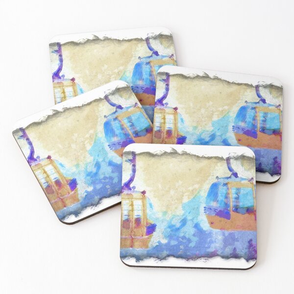 Item preview, Ski lift in the mountains or gondola and mountain railway designed and sold by ToniStauche.