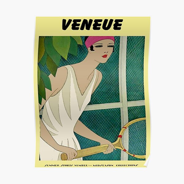 VENEUE : Vintage Tennis Magazine Cover Print Poster