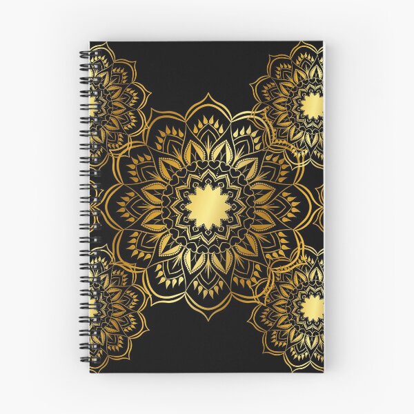 Artikelvorschau, Schwarzes Gold goldenes Mandala-Muster entworfen und verkauft von BleuSky.